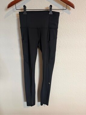 Lululemon Black Fast Free 25” Inseam High-Rise *Nulux* Reflective Size 2